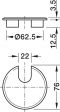 63 mm Kabeldurchlass-Abdeck. Zi. chr. Ø 76mm