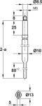 1414 mm T-Stange 9006, Rohr, abgefl. 1414mm
