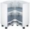 Beschlag mit gesamter Führungsmechanik und Schliessdämpfung
Drehböden mit Anti-Rutsch-Effekt
Sockeladapter kürzbar Boden weiss Mondo 90xx900mm