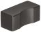 12 x 12 mm Knopf Edelst.schw.matt 12x12x25mm