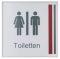 Türschild 150 Tuerschild silb. Toiletten 150,5x150,5mm