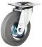 weich Lenkrollen platte verz./grau135kg Ø160mm