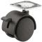 hart Doppellenkrolle F schw. Platte Ø 40mm