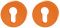 Profilzylinder PZ-Rosette PA orange 24