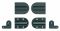 Scharnier und Montageplatte: schwarz
Abdeckkappe: schwarz Deckelscharn.Soft-close schw.600-800Ncm