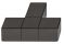 46 x 14 mm Knopf Alu schwarz rau matt 46x34mm