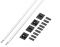 Spannprofil: blank, Topf: schwarz, Halteplatten: schwarz Ausrichtbeschl.alu.blank 2040-2600mm