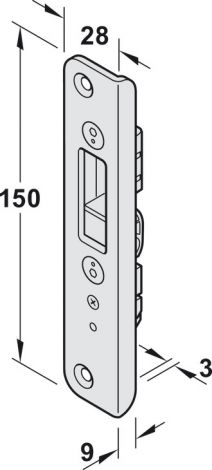 rund Schließpl.Riegelschaltk.rs.28x9x150mm