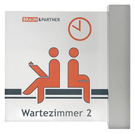 Fahnenschild Tuerschild titangrau 215x180