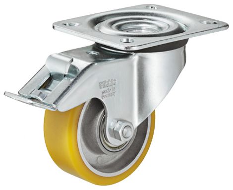 weich Lenkstoprolle verz.platte 180kg Ø 80mm
