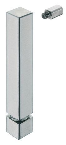 Relinghalter, Tablarreling-System, für Relingstange 8x8 mm, Endstütze