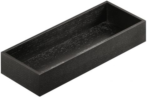 Schale und Boden: schwarz, gebeizt, mit PUR-Lack lackiert Schale Esche schw. 300x117,5x43mm