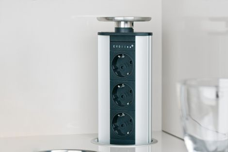 3 x Schuko-Steckdosen, F (DE) Steckdosen-Element silb./edstf