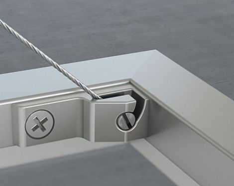 Frontbefestigung, für schmale Aluminiumrahmen