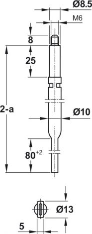 966 mm T-Stange 9006, Rohr, abgefl. 966mm