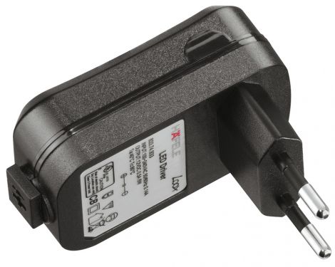 C (Euroflachstecker) 2-pol. LED Steckernetzt.sw 12V/6W m.EU-Stecker