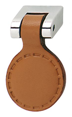 38 x 26 mm Griff chr.pol. / Leder braun 26x38mm