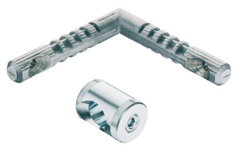 Bohrschablone, für Winkeldübel für wieder lösbare Gehrungsverbindungen