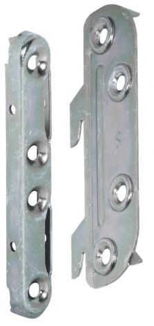 Bettverbinder, mit gekröpftem Haken- und Schließteil