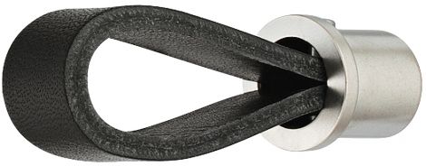 56 mm Griff Edelstahl / Leder schwarz 18x44mm