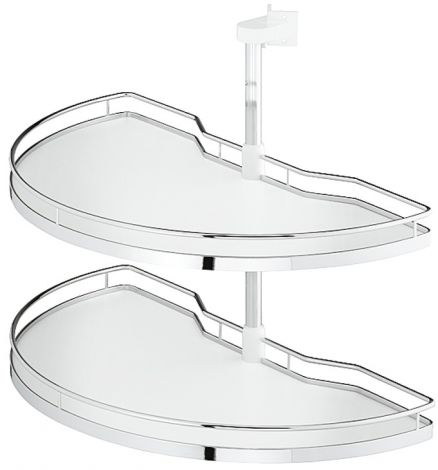 Hinged overlay doors 1/2-Kr.Drehboden.Classic ARE chr/we. 90