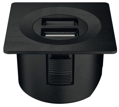 quadratisch ESC2001 USB-Ladest.12V/15W/eckig/schw.