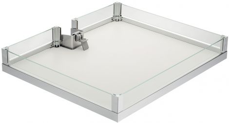 Tablar: weiss Tabl.ARE chr.Glas /we.550x470x71mm