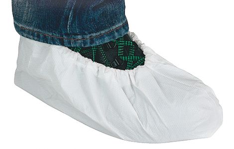 Ueberziehschuh weiss/blau