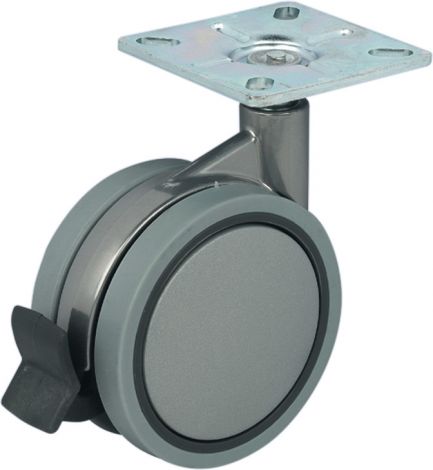 weich Design-Lenkrolle F silb. Pl. Ø 75mm