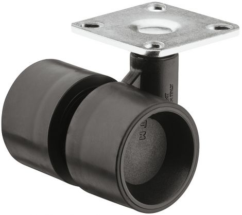 weich Des.Möbelrolle schw.Platte Ø 40mm
