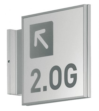 Fahnenschild Wegweiser silb. 150,5x150,5mm