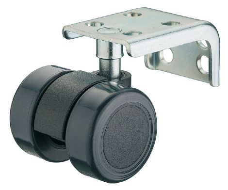 Doppel-Möbelrolle, IP20, ohne Feststeller