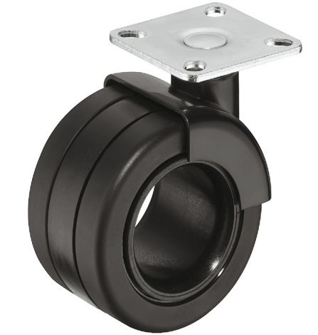 weich Des.Möbelrolle schw.m.Platte Ø 68mm