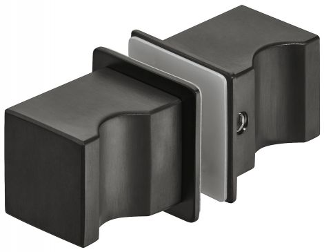 25 x 25 x 35 mm Duschtürknopf Edelst.schw.matt quadr.