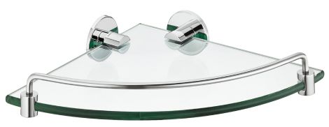 Eck-Ablage Ms.chr.pol./Glas 227x57x227mm