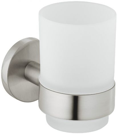 edelstahlfarben Glashalter m.Glas Zi.Edelst.-Optik matt