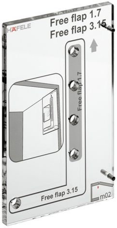 Bohrlehre, Häfele Free flap 1.7 und Free flap 3.15