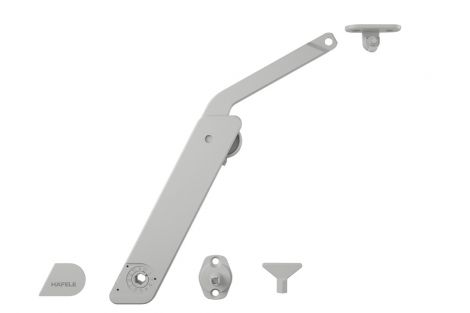 Hochklappbeschlag, Häfele Free flap H 1.5 – Ganzkunststoffausführung 1er-Set für einseitige Anwendun