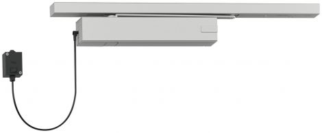 Obentürschliesser, Dormakaba TS 99 FLR-K im Contur Design, mit Gleitschiene, integiertem Rauchmelder