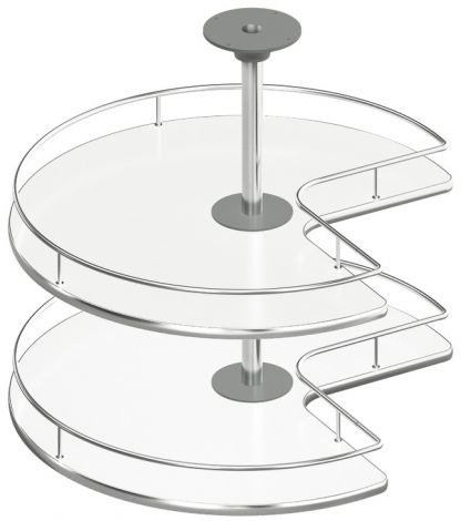 Dreiviertelkreis-Drehbeschlag, Häfele, für Eckschränke, mit Körben/Tablaren