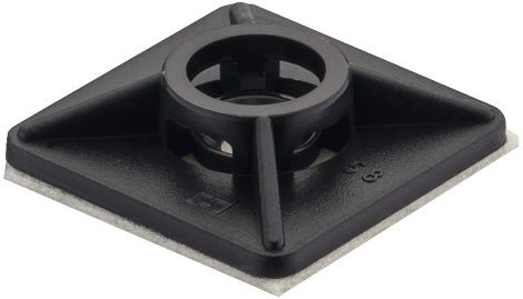 Klebe-Schraub-Sockel 27x27mm, schwarz