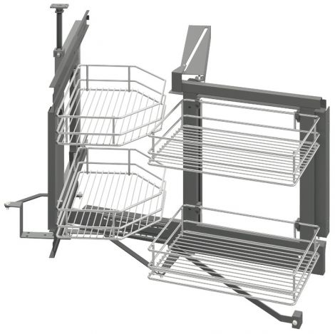 ≥620 mm ES-Ausz.-Set St.anthr./chr.rs.