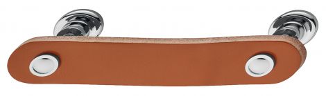 132 x 29 mm Griff St.chr.pol.leder braun 132x26x29mm