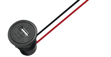 tiefschwarz, ähnlich RAL 9005 USB Buchse 24V in / 3 Amp out