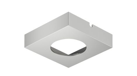 65 x 65 x 16 mm Unterbaugehs. eckig/Metall.silber/65x65