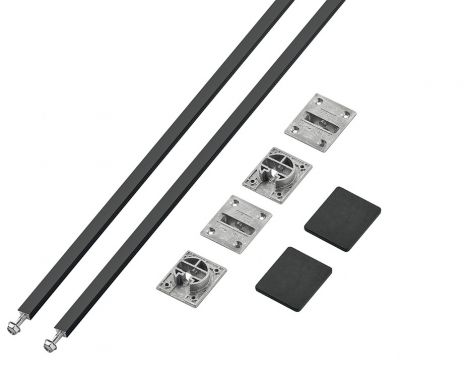 Spannprofil: schwarz eloxiert, Abdeckkappen: schwarz Ausrichtbeschl.alu.schw. 2240-2850mm