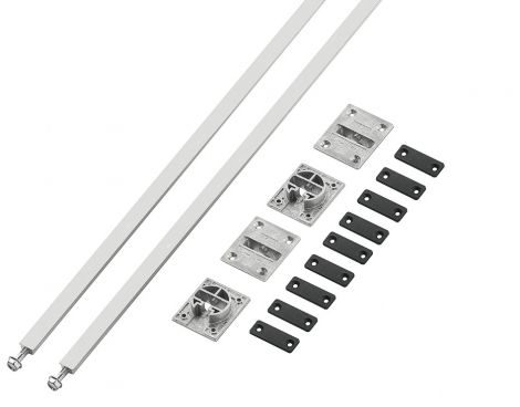 Spannprofil: silberfarben eloxiert, Halteplatten: schwarz Ausrichtbeschl.alu.silberf. 2240-2850mm