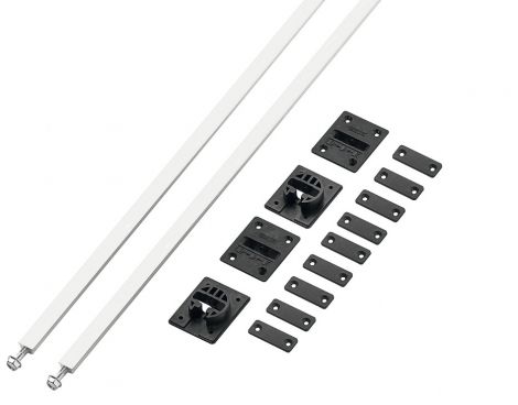 Spannprofil: blank, Topf: schwarz, Halteplatten: schwarz Ausrichtbeschl.alu.blank 2040-2600mm