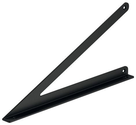 tiefschwarz, RAL 9005, pulverbeschichtet Träger St.schw.f.Holzregal Winkel
